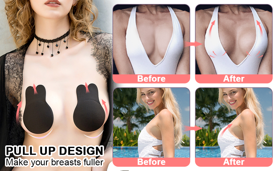 Strapless Backless Sticky Cupid Pads Invisible Bra Push Up Pasties Nipple Cover Breast Lift
