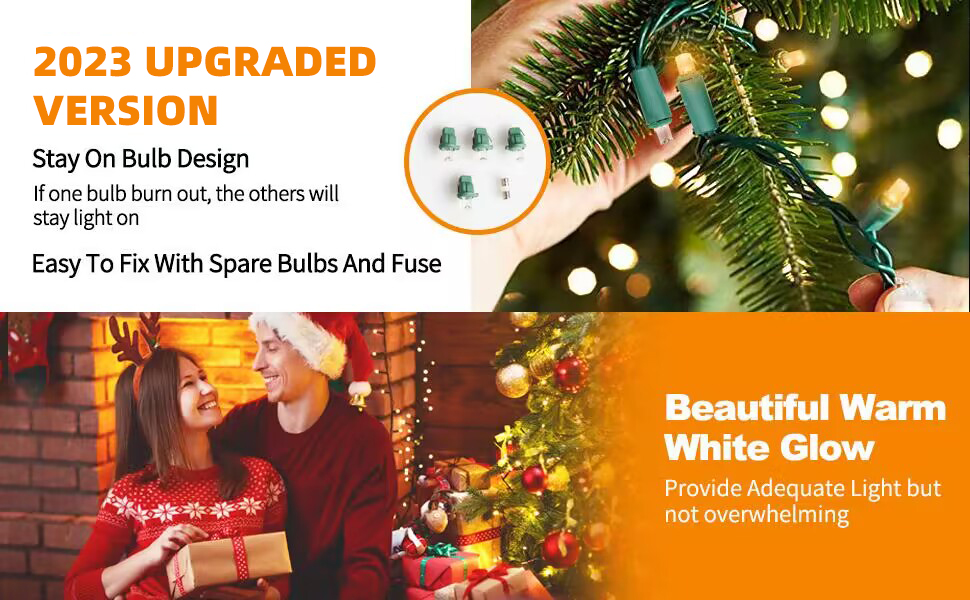 MZD8391 Upgraded 66FT 200 LEDs Christmas String Lights