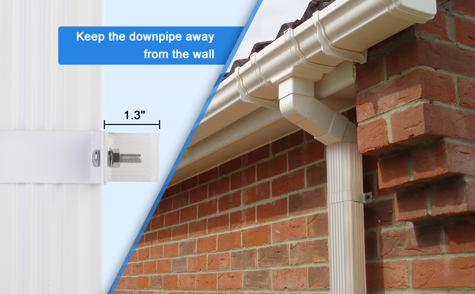 VYH Downspout Straps 3x4 and downspout Wall Bracket