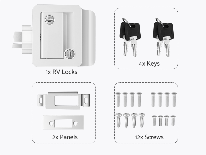 eSynic RV Door Lock Replacement RV Locks with Keys Zinc