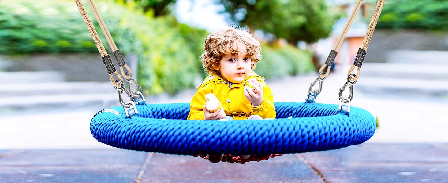 BeneLabel 2 Pcs Tree Swing Rope, 59 inch, Hammock Tree Swing Hanging Strap, Heavy Duty Hook, for Indoor Outdoor Swing Hammock Playground Set Accessories, Raw White 12 Tree Swing Rope, Hammock Tree Swing Hanging Strap, Heavy Duty Carabiner, for Indoor Outdoor Swing