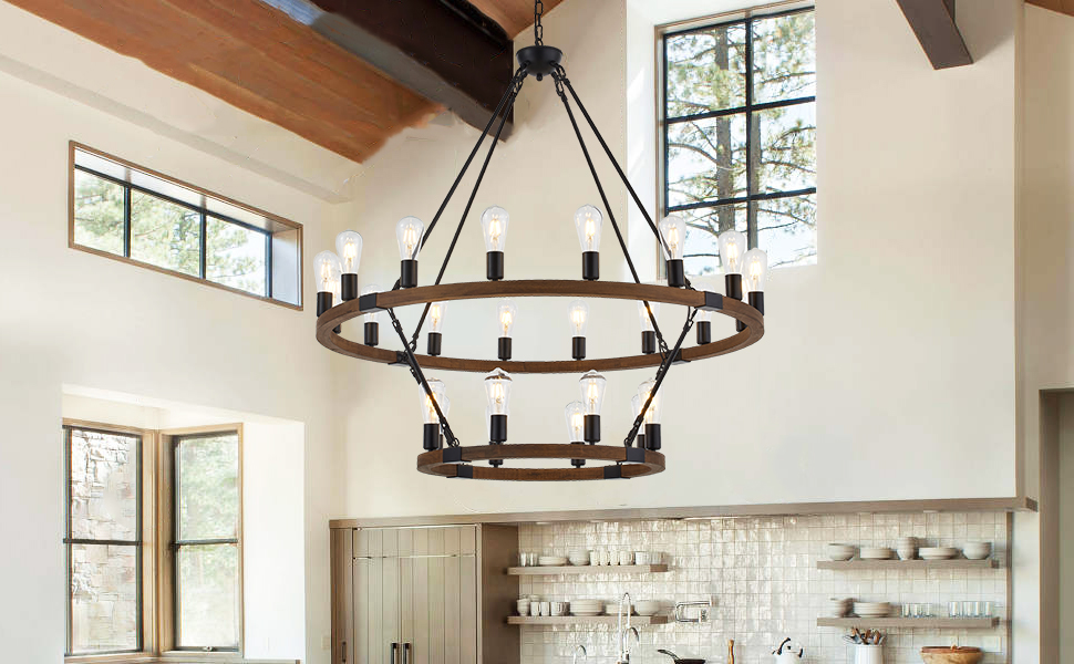farmhouse chandelier 2 story