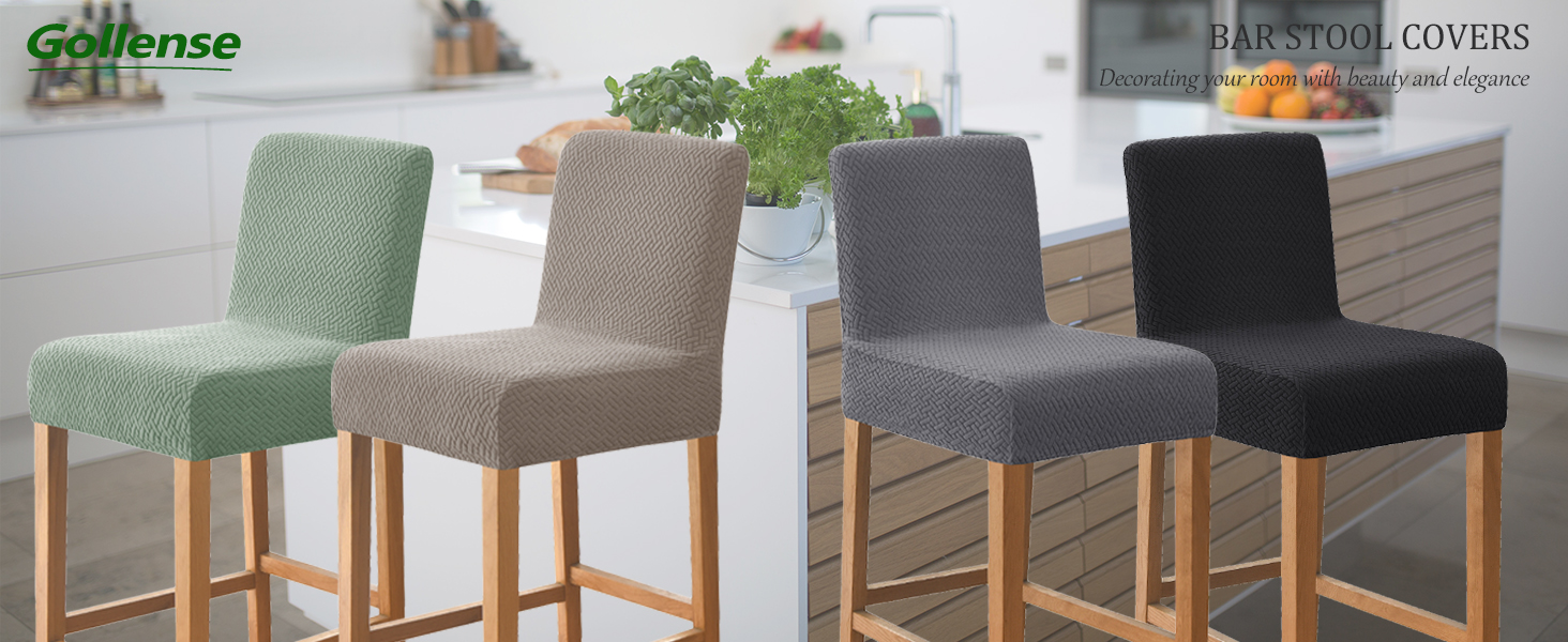 Gollense 4 Pack Stretch Bar Stool Covers Pub Counter Stool