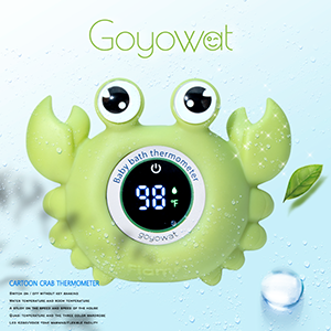 Large Eyed Crab Toy Floating Water Temperature Gauge Baby Temperature Warning