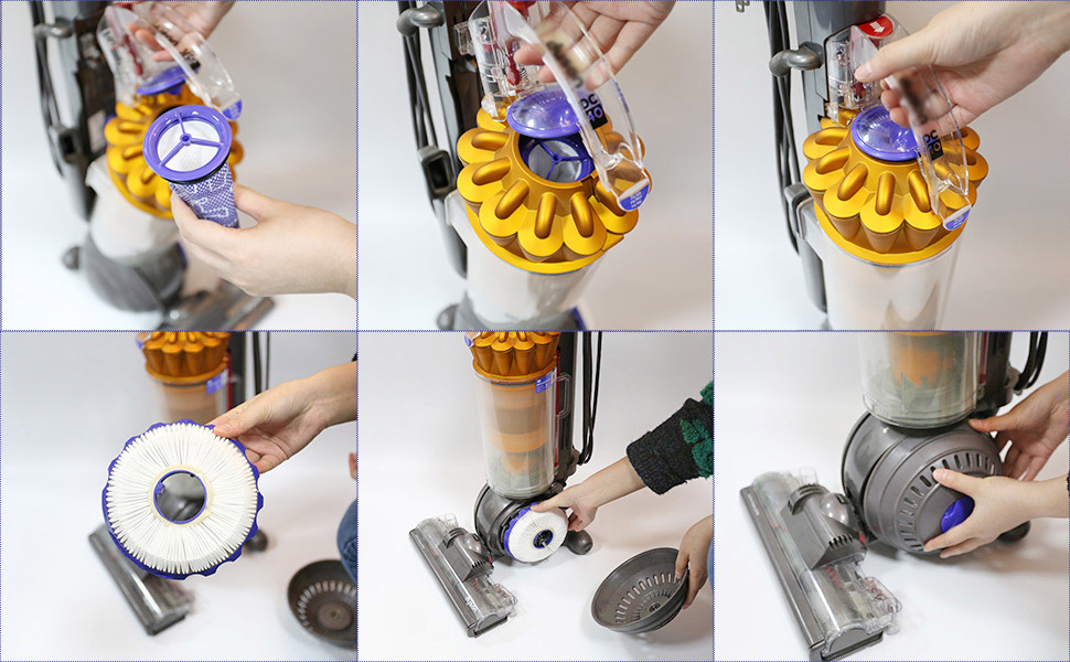 Lemige 2 Pack PostMotor Filters & 2 Pack PreMotor Filters Replacement