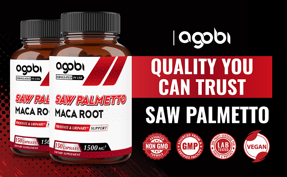 agobi 1500mg Saw Palmetto Supplement with Maca Root High