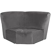 MIFXIN Corner Sofa Cover 1 Piece Velvet Stretch Corner Couch Cover for Sectional Recliner Sofa Sl...