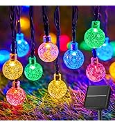 Brightown Solar String Lights Outdoor 60 Led 35.6 Feet Crystal Globe Lights with 8 Lighting Modes...