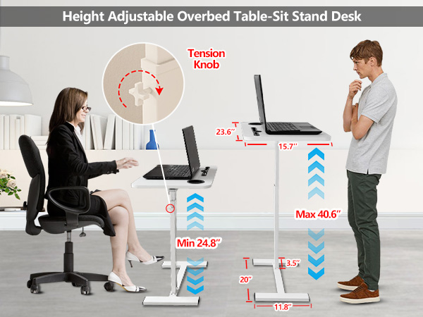 未開封　HangOut Table (Combi) Amazon.com: KMINA - Overbed Table with Wheels Adjustable