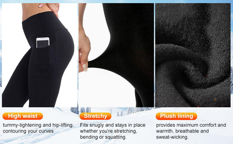 Thick High Waisted Leggings with Pockets