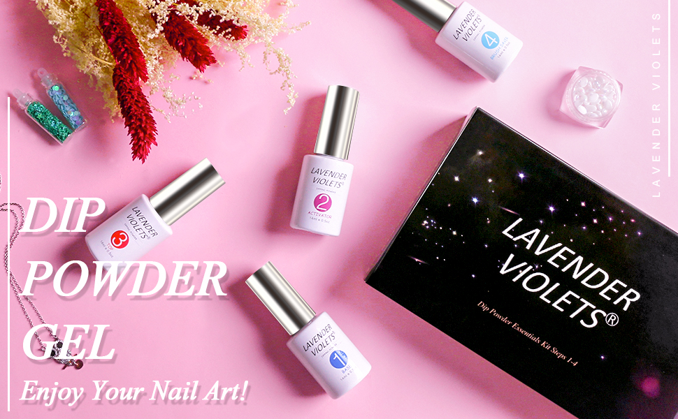 Lavender Violets Acrylic Dipping Powder System Essentials Kit 14ml Big