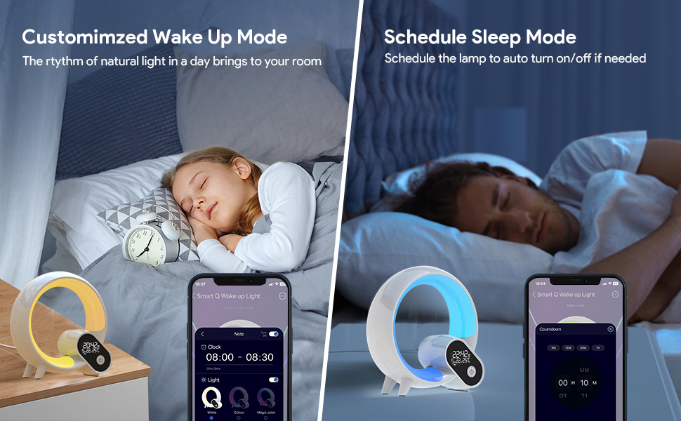 Syslux Wake Up Light, Smart Sunrise Alarm Clock for Kids
