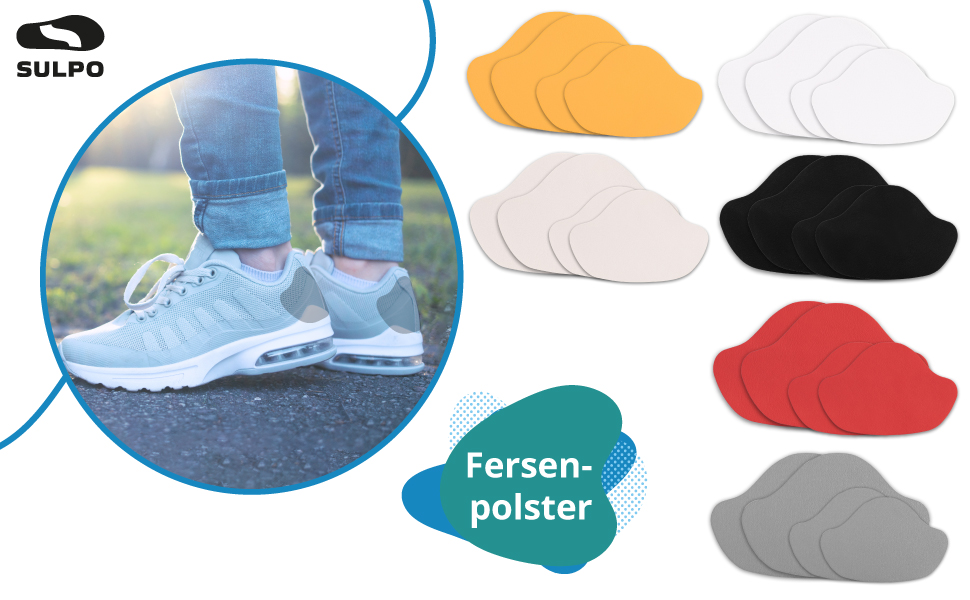 SULPO Sneaker Fersenpolster Set 12 Paare Schuh Fersen Reparatur Fersenkissen Fersenschutz