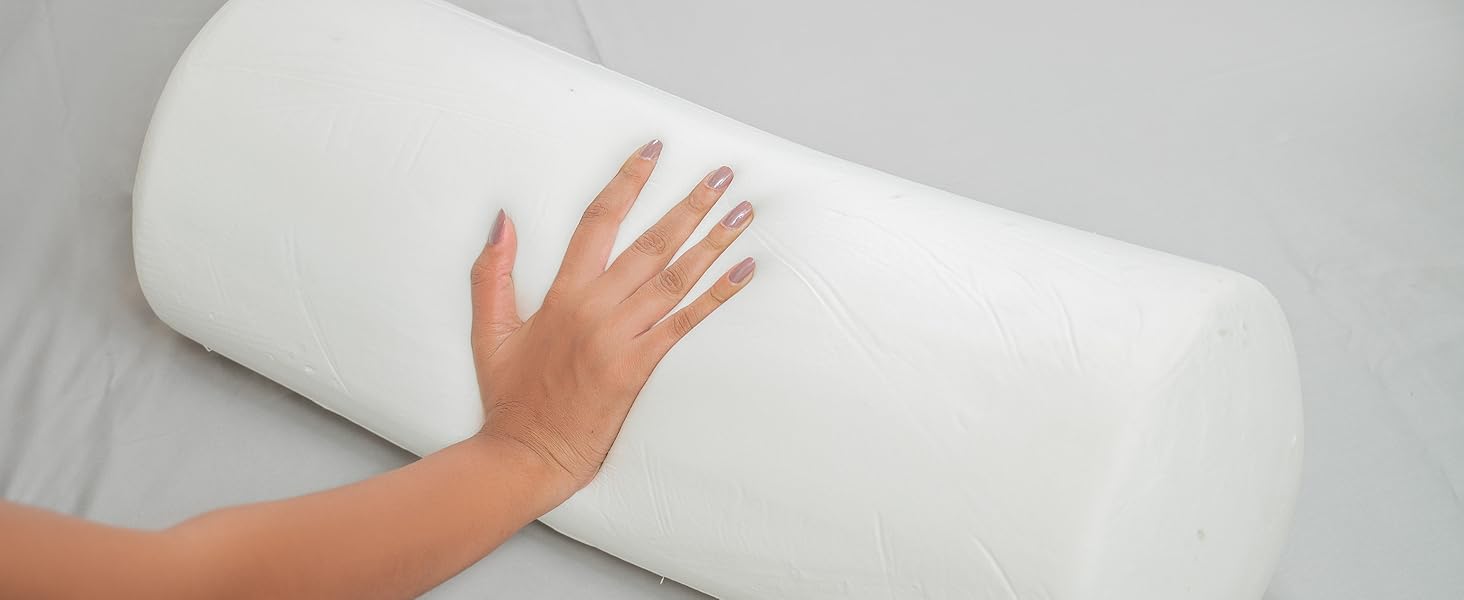 MY ARMOR Memory Foam Orthopedic Medium Size Bolster Bed Pillows for Rest and Support, (Navy Blue