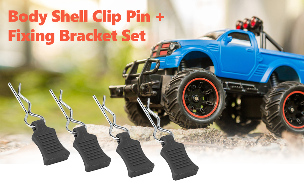Tbest RC Body Clips Springy R Pins, 1/8 1/10 1/12 RC Body