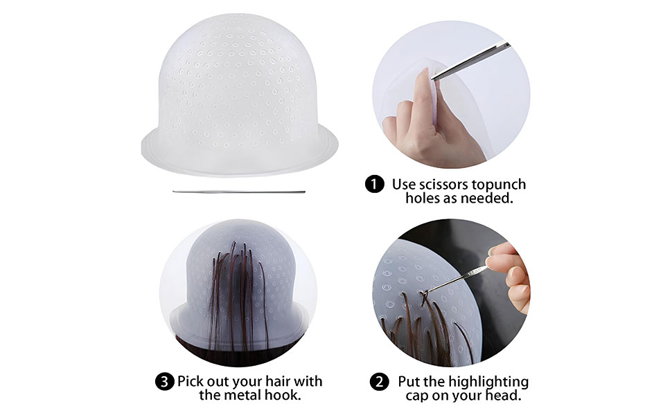 Silicone Frosting Coloring Hat Professional Highlighting Streaking Hair