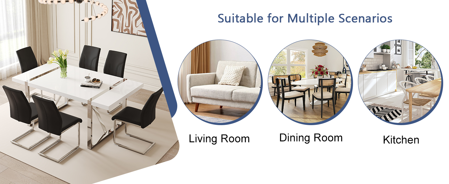 Ebullient 71'Modern Dining Table Set for 8,9Piece Dining