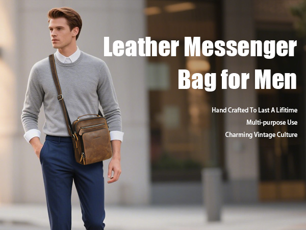 Leather Messenger Bag for Men