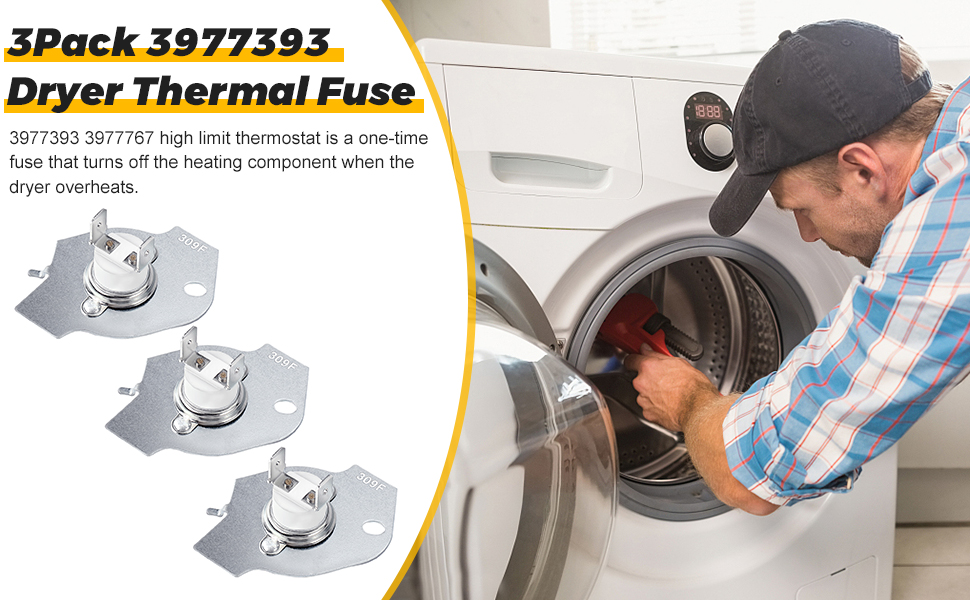 Upgraded 3977393 3399848 Dryer Thermal Fuse by Techecook