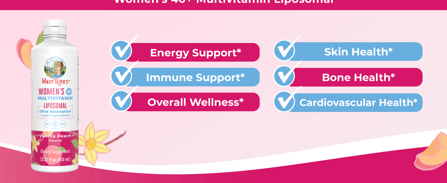 Women's 40+ Multivitamin Liposomal, Vanilla Peach, 15.22 oz