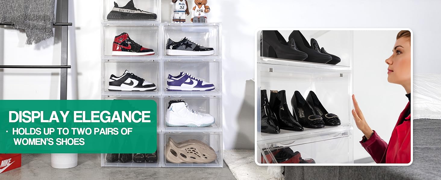 OLLIE XL Shoe Storage Boxes Foldable and Stackable Shoe Storage