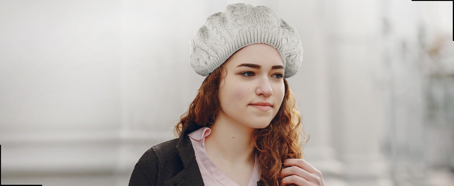 white crochet beanie