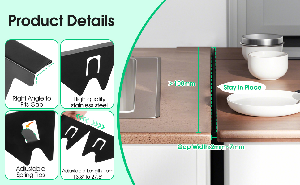 Stove Gap Covers Stainless Steel