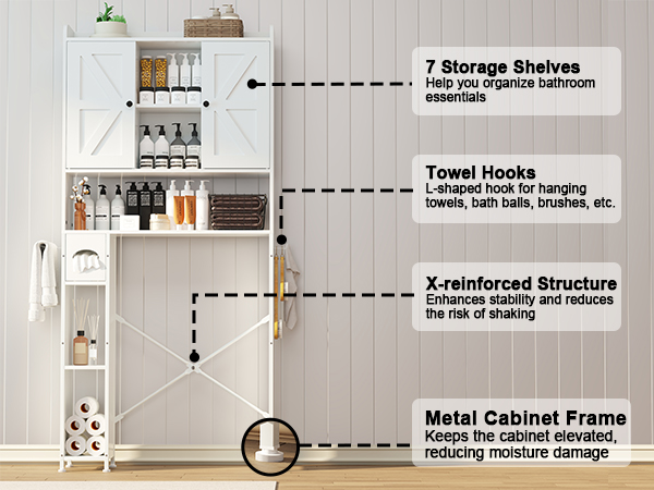 置物 yu Amazon.com: Viroformo Over The Toilet Storage Cabinet, 32