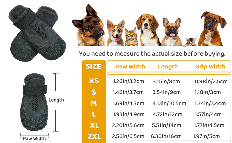 Dog Socks for Puppy Small Medium Senior Dogs, AntiSlip Dog Grip Socks with Rubber