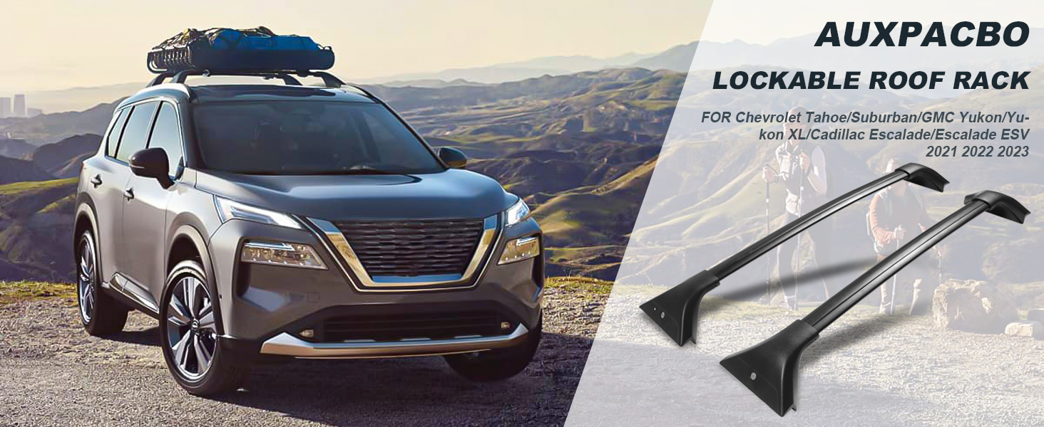 Lockable 220 LBS Cross Bar Nissan Rogue 2021 2022 2023 SV SL Platinum Roof Rail Roof Rack Crossbars