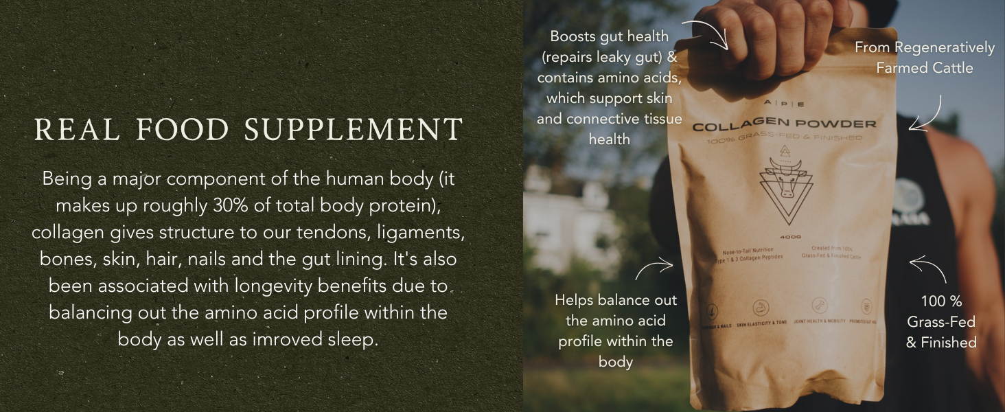 collagen powder natural grass fed finished nost to tail ancestral supplement gut protein