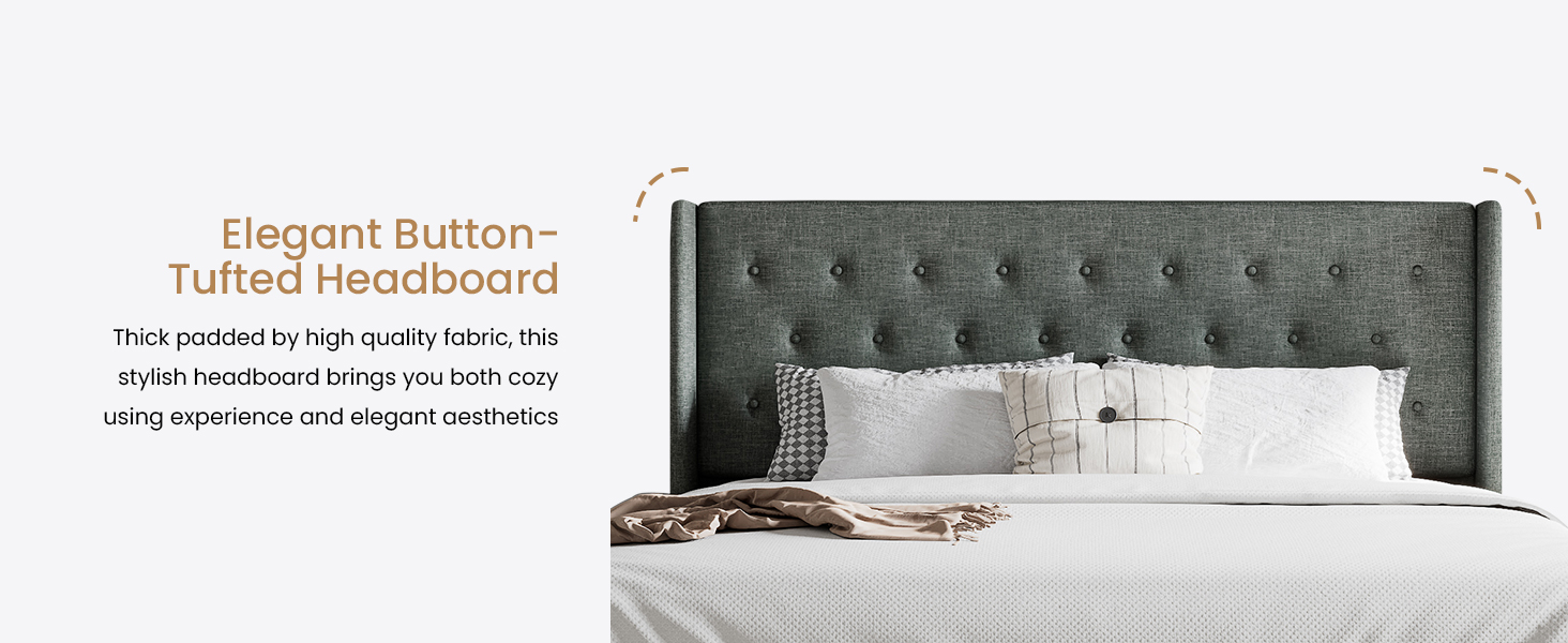 SHA CERLIN King Size Lift Up Storage Bed/Button Tufted