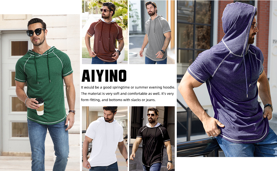 Mens  Casual Hooded T-Shirts