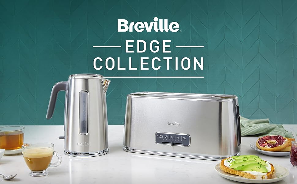 Breville Edge Silver 4Slice Toaster with Extra Long Slots and HighLift Brushed Stainless
