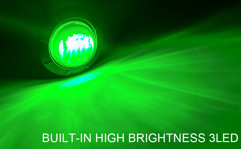 PSEQT 3/4" Round LED Side Marker Clearance Lights Front