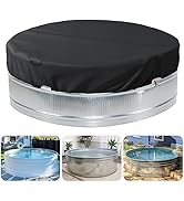 Sobana 7-8 ft Steel Round Stock Tank Pool Cover - Heavy Duty Waterproof Covers for Trough Pool, W...