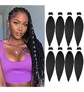 Braiding Hair pre stretched 20 Inch 8 Packs Kanekalon Prestretched Braiding Hair Extensions For B...