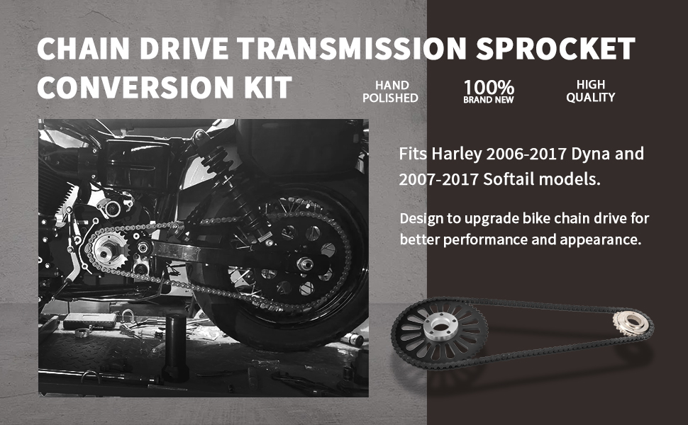 Customoto Chain Drive Transmission Sprocket Conversion Kit