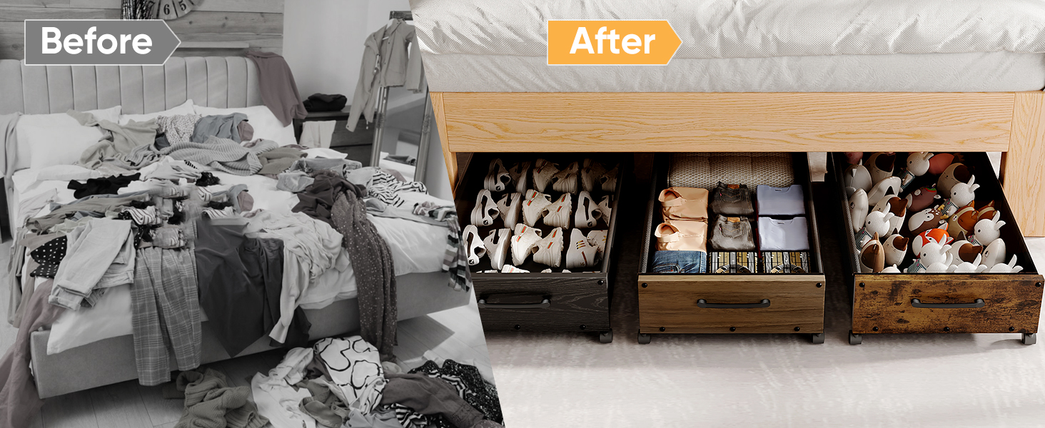 underbed storage with wheels