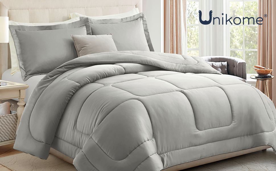 UNIKOME King Size Comforter Set 3Piece Set 250gsm All