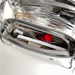 Wallet shoulder bag／silver Motleader Silver Metallic Evening Bag for Women Y2K Silver