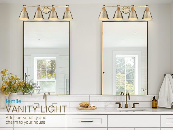 FEMILA Vanity Lights, 4-Lights Bathroom Light Fixtures Over
