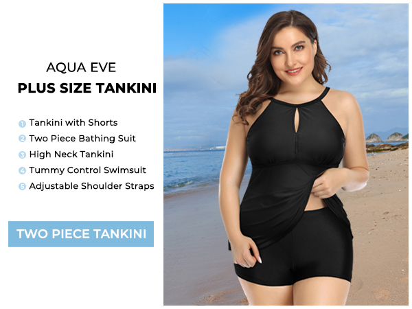 Amazon.com: Aqua Eve Women Two Piece Plus Size Swimsuit High