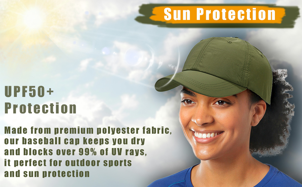 waterproof sun protection baseball cap for Winfdproof hiking fishing outdoor running golf riding