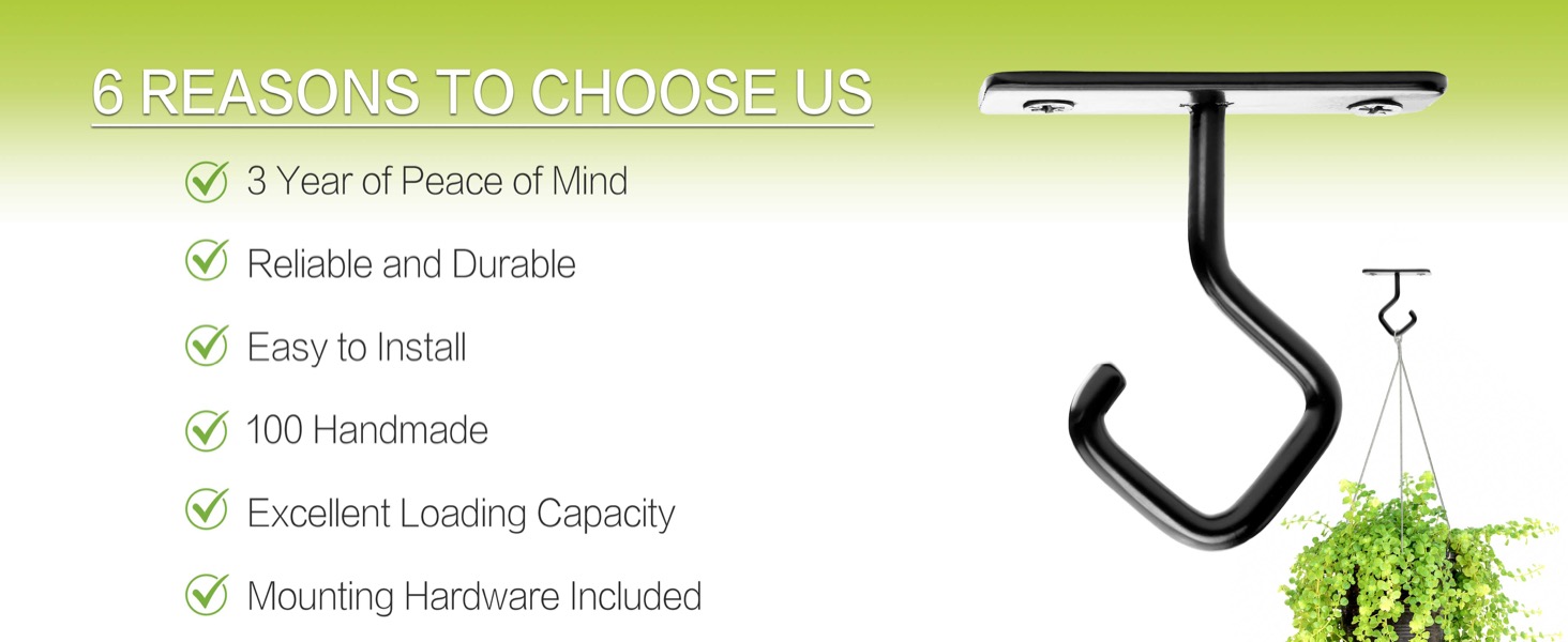 AJART Ceiling Hooks for Hanging Plants Iron Plant Hanger