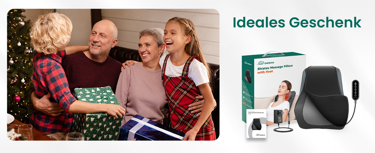 Snailax Massagegerät Rücken Nacken, 3D-Massagekissen