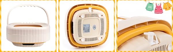 Portable Washing Machine Mini Washer with Drain Basket Foldable Small Washer for Underwear Socks