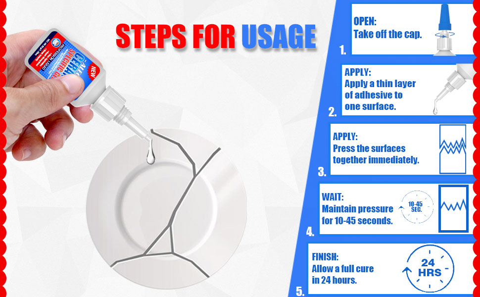 ALECPEA Ceramic Glue RapidSetting, Waterproof Adhesive for Porcelain, Pottery