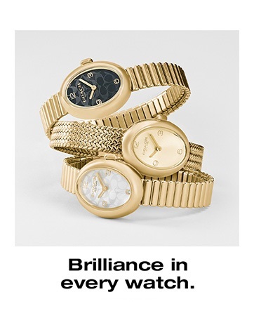Coach Sammywatch, gold plated, mesh style, sleek, modern, elegant, everyday glam