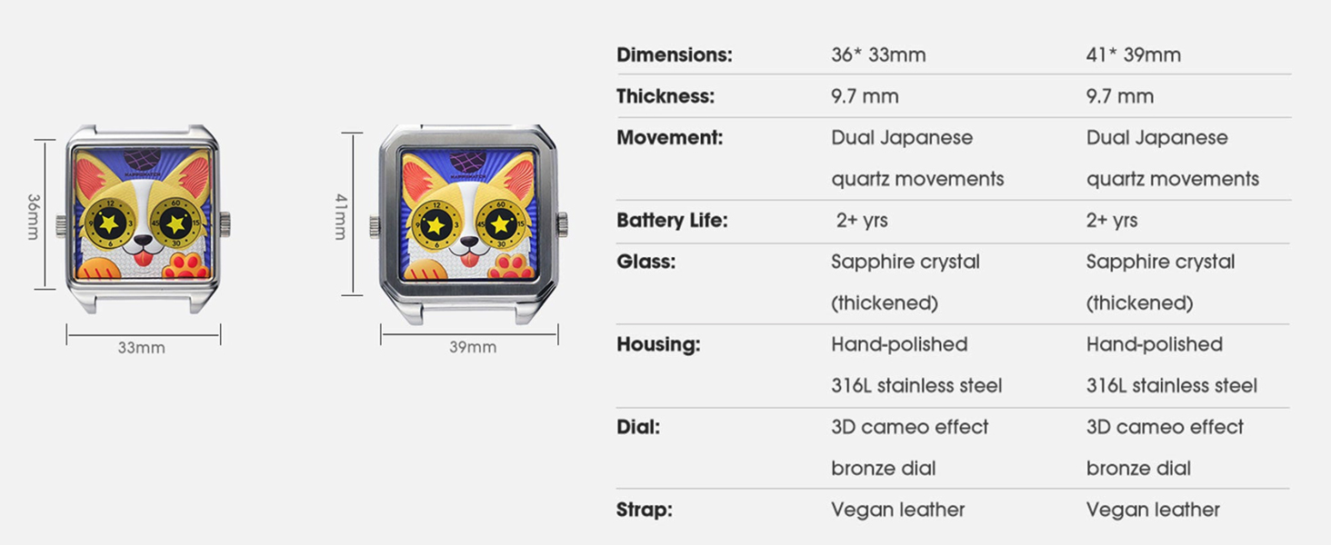 316L stainless steel sapphire crystal hand polished